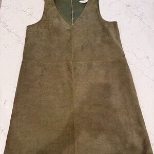 Olive Green Faux Suede Dress